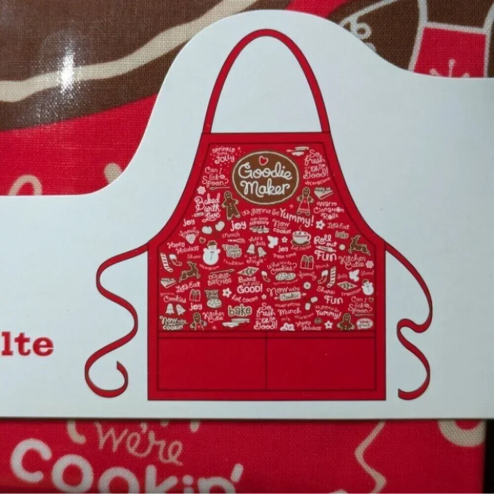Hallmark Christmas Goodie Maker Taker Holiday Aprons Adult Child Baking Coated